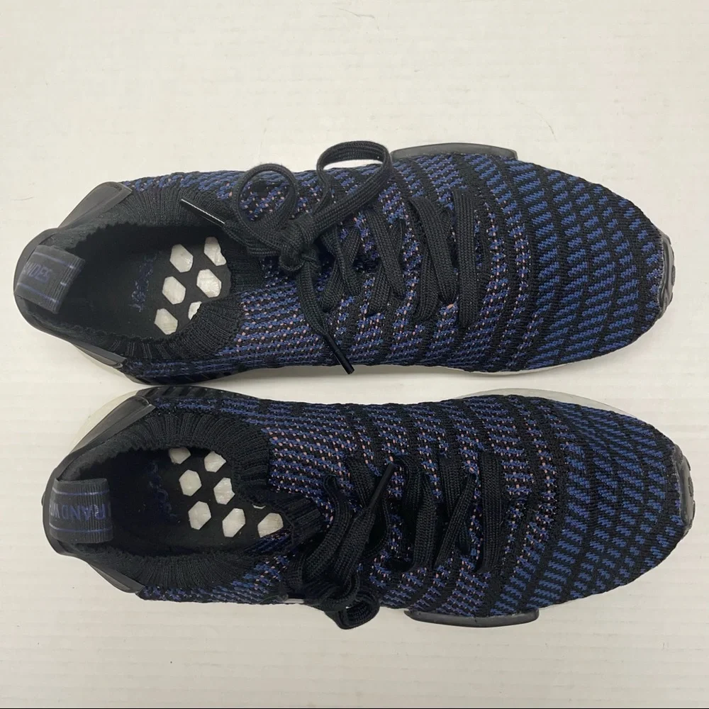 Adidas NMD R1 Primeknit Indigo Stripe Sneakers Sz 11